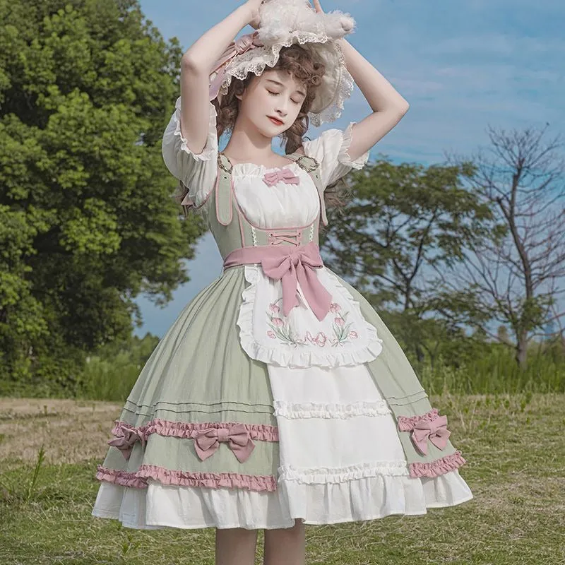 Amina Mints     Cutecore    Dress and Top Set with Optional Petticoat Skirt  Kawaii Academia Y2K Cottagecore Coquette Fairycore Dollette Princesscore Bottoms