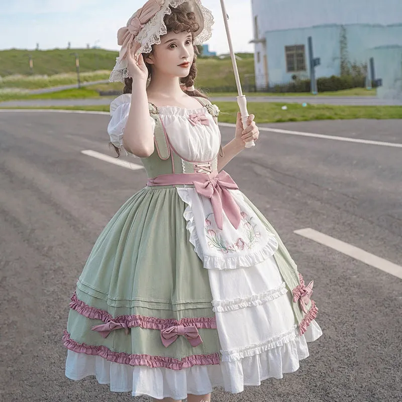 Amina Mints     Cutecore    Dress and Top Set with Optional Petticoat Skirt  Kawaii Academia Y2K Cottagecore Coquette Fairycore Dollette Princesscore Bottoms