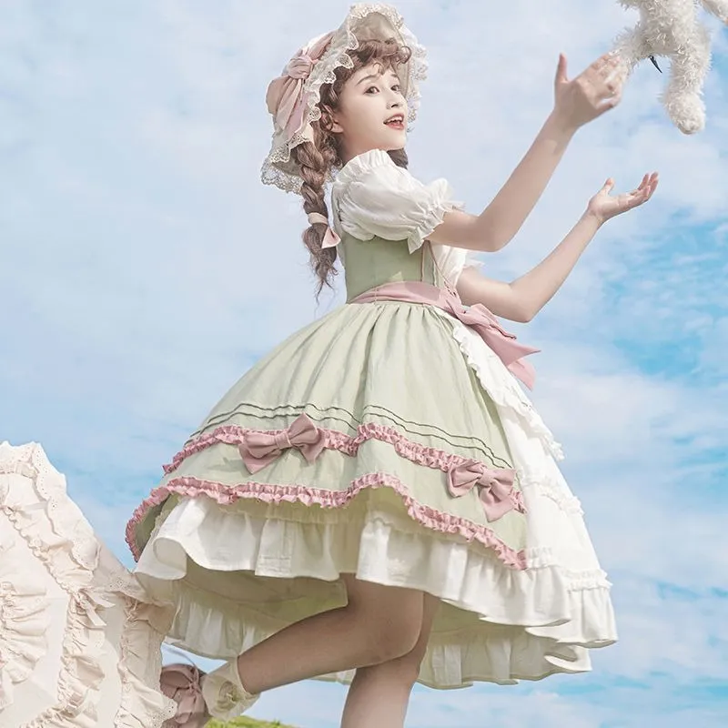 Amina Mints     Cutecore    Dress and Top Set with Optional Petticoat Skirt  Kawaii Academia Y2K Cottagecore Coquette Fairycore Dollette Princesscore Bottoms