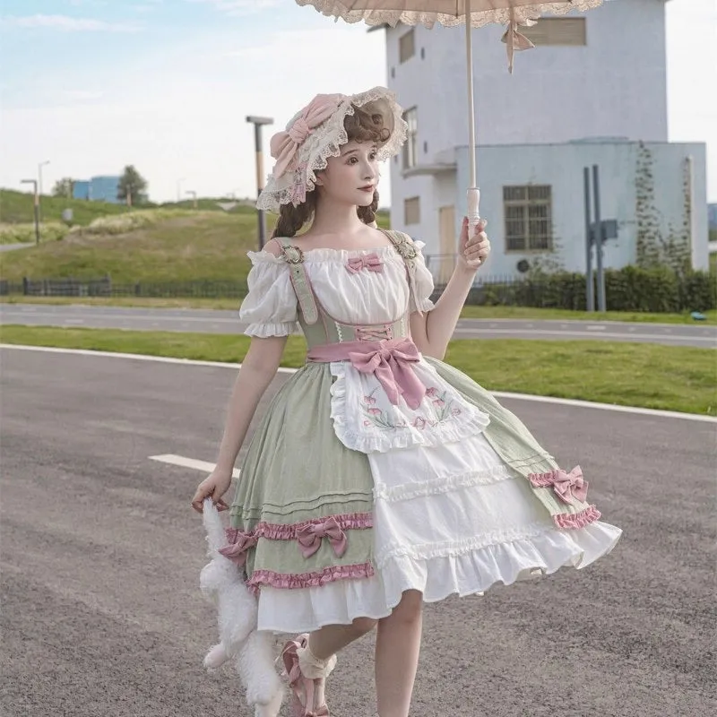 Amina Mints     Cutecore    Dress and Top Set with Optional Petticoat Skirt  Kawaii Academia Y2K Cottagecore Coquette Fairycore Dollette Princesscore Bottoms