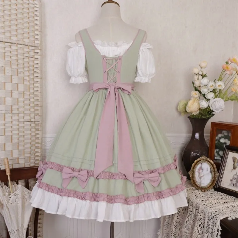 Amina Mints     Cutecore    Dress and Top Set with Optional Petticoat Skirt  Kawaii Academia Y2K Cottagecore Coquette Fairycore Dollette Princesscore Bottoms