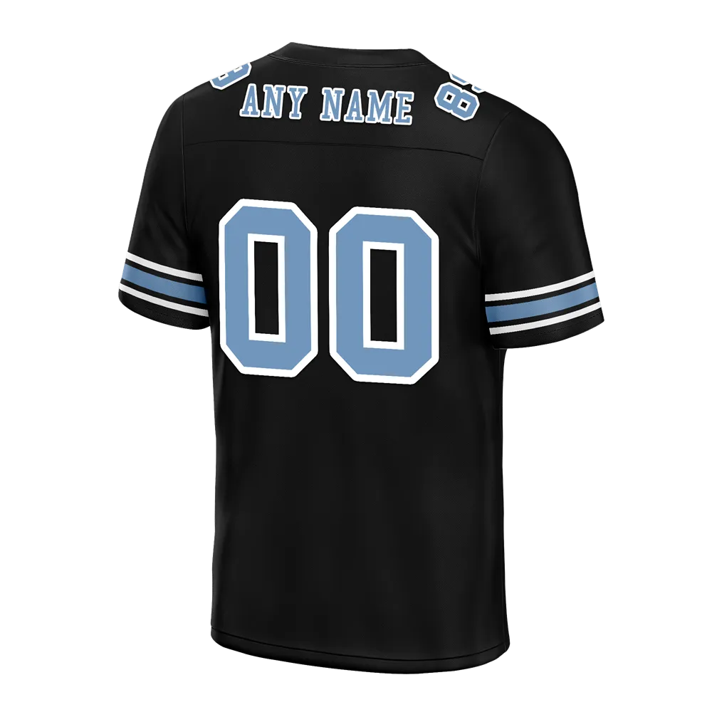 Custom Black Graffiti Pattern Aqua Personalized Authentic Football Jersey FBJ02-bc0facf