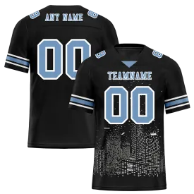 Custom Black Graffiti Pattern Aqua Personalized Authentic Football Jersey FBJ02-bc0facf