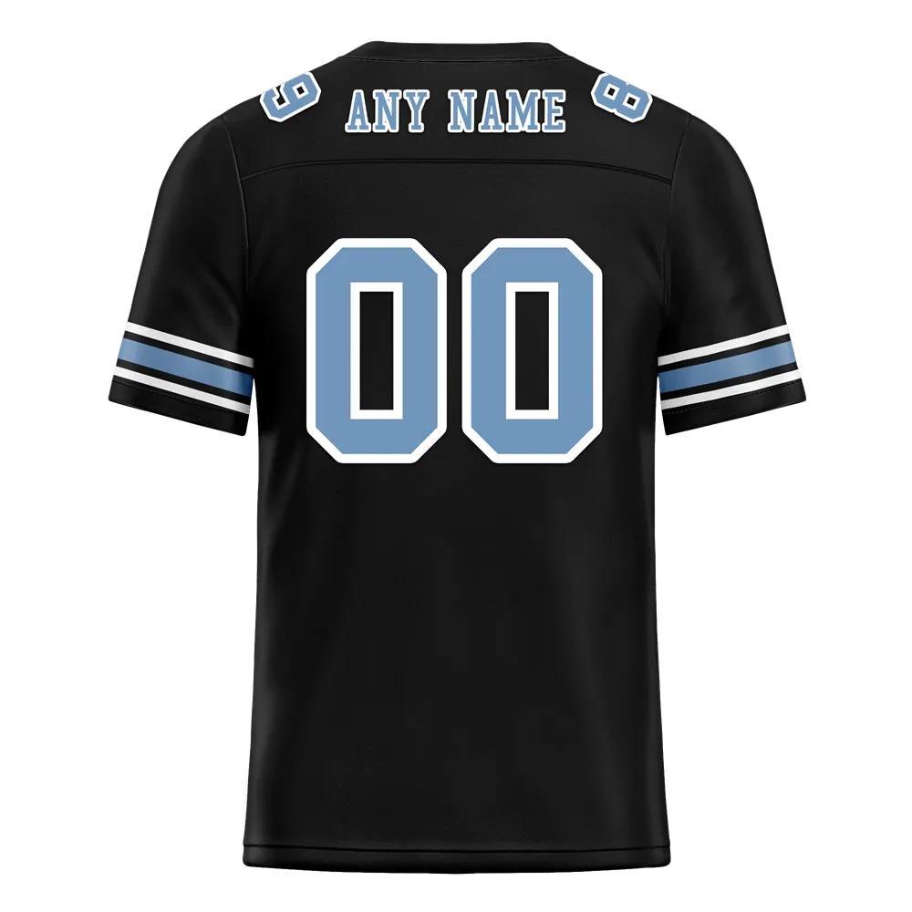 Custom Black Graffiti Pattern Aqua Personalized Authentic Football Jersey FBJ02-bc0facf
