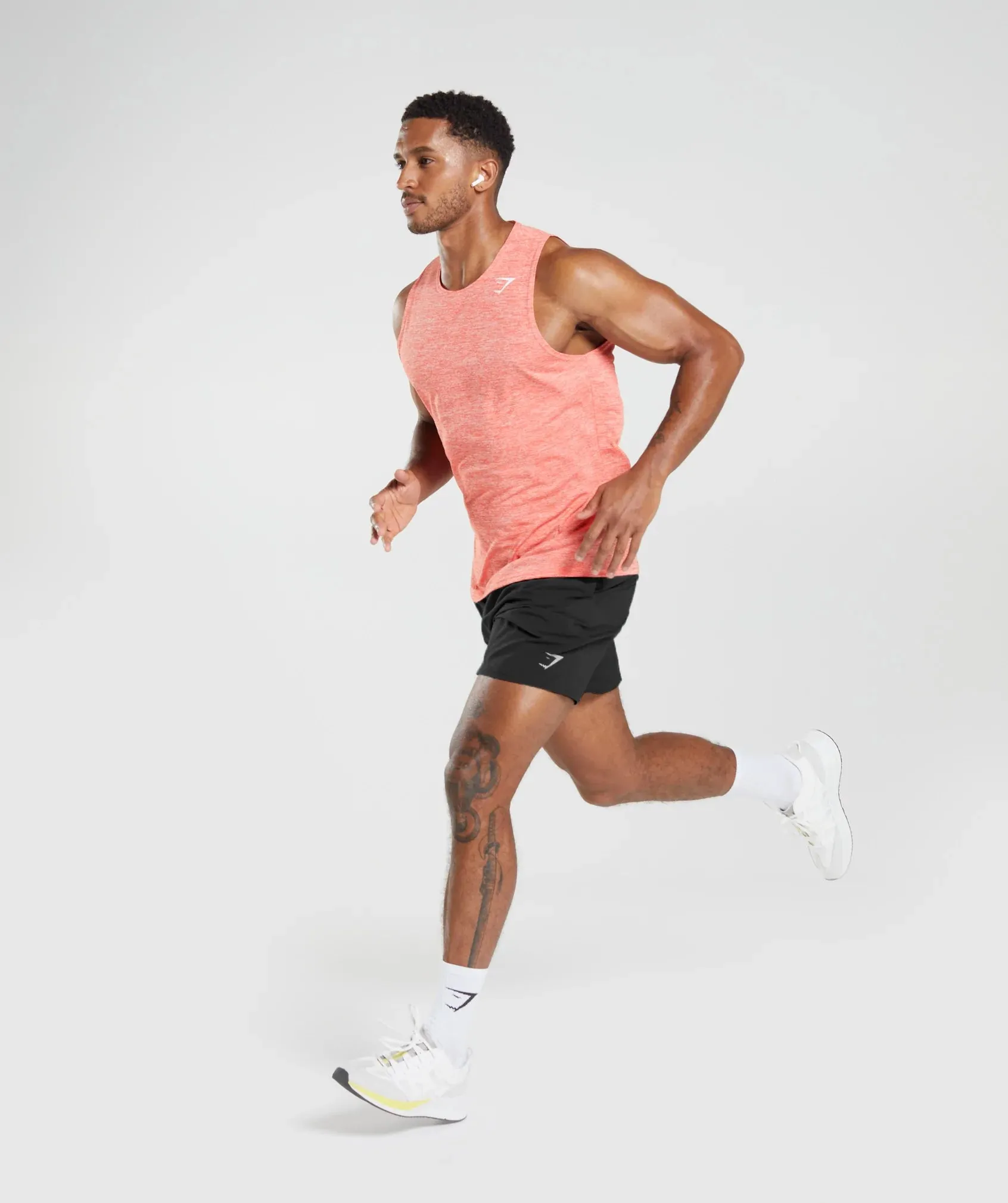 Gymshark Arrival Marl Tank - Orange/White Marl